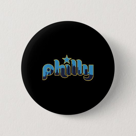 Badge Rond 5 Cm Philadelphie Philly - Throwback Design - Clic (Devant)