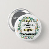 Badge Rond 5 Cm Philippiens 4:13 Citation Verse De La Bible (Devant & derrière)