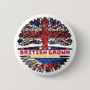 Badge Rond 5 Cm Philippin Royaume-Uni britannique