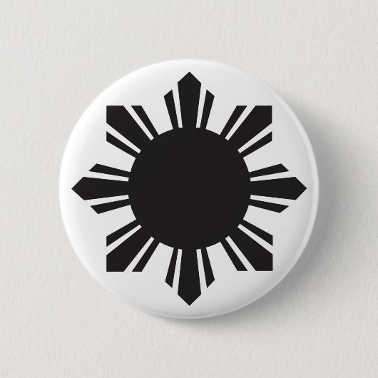 Badge Rond 5 Cm Philippin Sun - noir (Devant)