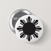 Badge Rond 5 Cm Philippin Sun - noir (Devant & derrière)