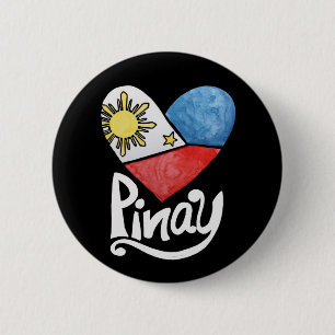 Badge Rond 5 Cm Philippines Drapeau philippin Pinay