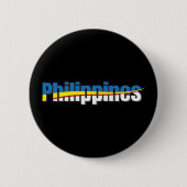 Badge Rond 5 Cm Philippines Flag Pride - Typographie Art (Devant)