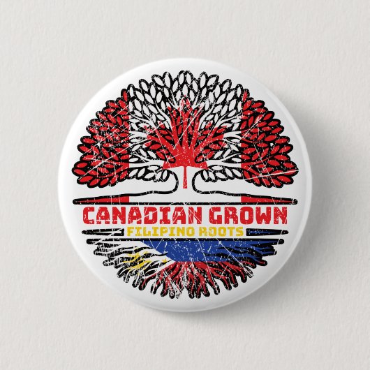 Badge Rond 5 Cm Philipppino Canadian Canada Tree Roots Fl (Devant)