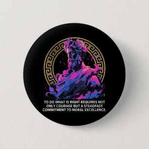 Badge Rond 5 Cm Philosophie stoïque Epic vieux grec Inspirationnel