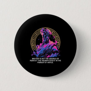 Badge Rond 5 Cm Philosophie stoïque Épopée Ancien Inspiration grec