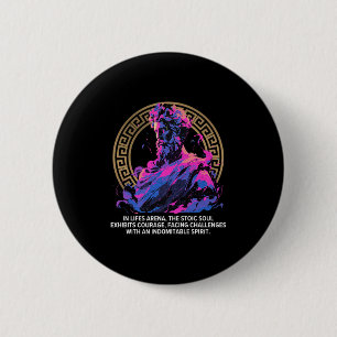 Badge Rond 5 Cm Philosophie stoïque Inspirationnelle Epic vieux gr