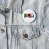 Badge Rond 5 Cm Phlebotomiste Peace Love Bureau de la phlébotomie (En situation)