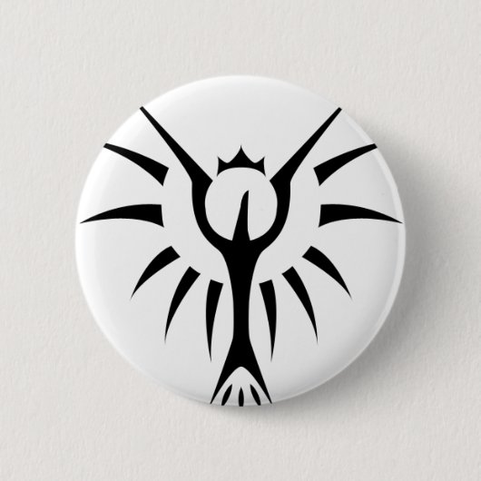 Badge Rond 5 Cm Phoenix couronné (Devant)