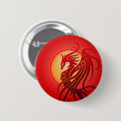 Badge Rond 5 Cm Phoenix tribal rouge (Devant & derrière)
