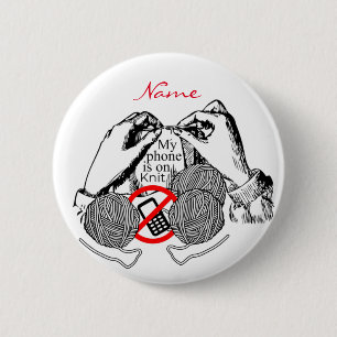 Badge Rond 5 Cm Phone is on Knit Thunder_Cove