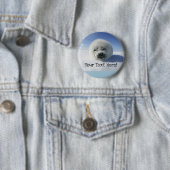 Badge Rond 5 Cm Phoque à la harpe mignon (En situation)