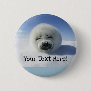 Badge Rond 5 Cm Phoque à la harpe mignon