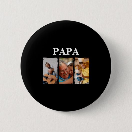 Badge Rond 5 Cm Photo Collage Papa D Gift (Devant)