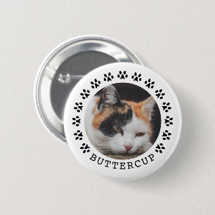 Badge Rond 5 Cm Photo d'animal familier de cadre d'empreintes de