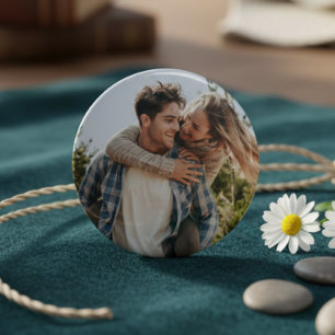 Badge Rond 5 Cm Photo de couple de mariage heureux