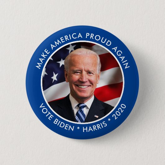 Badge Rond 5 Cm Photo de Joe Biden 2020 (Devant)