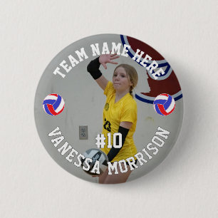 Badge Rond 5 Cm Photo de joueur de volley-ball personnalisé