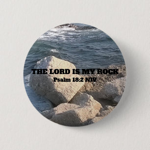 Badge Rond 5 Cm Photo de Ocean Le Seigneur est Mon Rocher Bible Ve