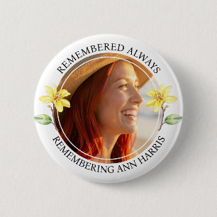 Badge Rond 5 Cm Photo de souvenir commémoratif Fleur jaune