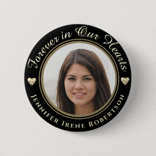 Badge Rond 5 Cm Photo de souvenir pour toujours dans nos cœurs