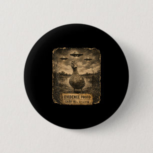 Badge Rond 5 Cm Photo drôle de canard preuve d'ovni humour alien 