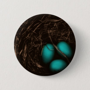 Badge Rond 5 Cm Photo du nid de Robin