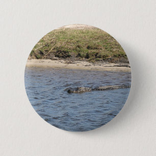 Badge Rond 5 Cm Photo d'un alligator américain nageant dans une ri