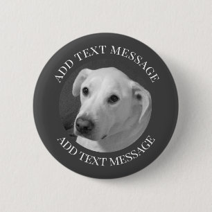 Badge Rond 5 Cm Photo en noir et blanc d'un beau chien à l'âne