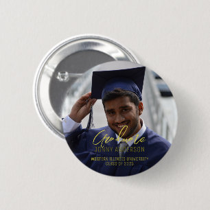 Badge Rond 5 Cm Photo et script minimalistes modernes