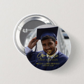Badge Rond 5 Cm Photo et script minimalistes modernes