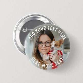 Badge Rond 5 Cm Photo et texte ou nom personnalisés