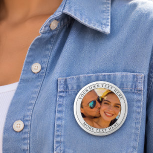 Badge Rond 5 Cm Photo et texte personnalisés