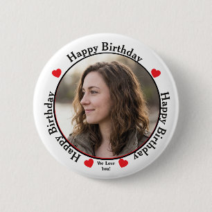 Badge Rond 5 Cm Photo Joyeux Anniversaire Nous Vous Aimons Célébra