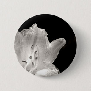 Badge Rond 5 Cm Photo Lily noire et blanche