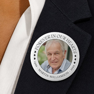 Badge Rond 5 Cm Photo Mémorial À Jamais Dans Nos Cœurs
