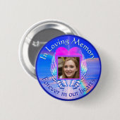 Badge Rond 5 Cm Photo Memorial Rainbow Heart (Devant & derrière)