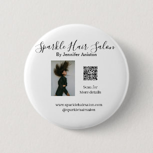 Badge Rond 5 Cm Photo moderne salon de coiffure petite entreprise 