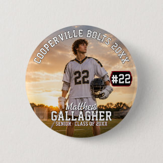 Badge Rond 5 Cm Photo personnalisé de joueur de crosse
