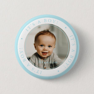 Badge Rond 5 Cm Photo personnalisée naissance garçon occasion simp