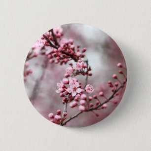 Badge Rond 5 Cm Photo rose de fleurs au printemps