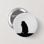 Badge Rond 5 Cm Photo silhouette du singe flottant (Devant & derrière)