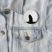 Badge Rond 5 Cm Photo silhouette du singe flottant (En situation)