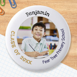 Badge Rond 5 Cm Photo souvenir pour l'élève de l'école primaire él