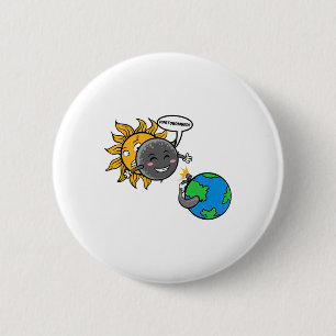 Badge Rond 5 Cm Photobomb ! Adorable Cute Total Solaire Eclipse 20