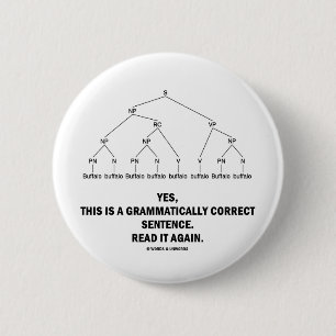 Badge Rond 5 Cm Phrase grammaticalement correcte de Buffalo (8