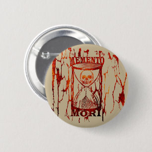 Badge Rond 5 Cm Phrase latin - Saisir le jour - Crâne Memento Mori
