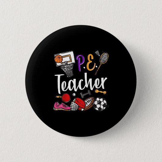 Badge Rond 5 Cm Physical Education Teacher Proud Pe Teacher Srts C (Devant)