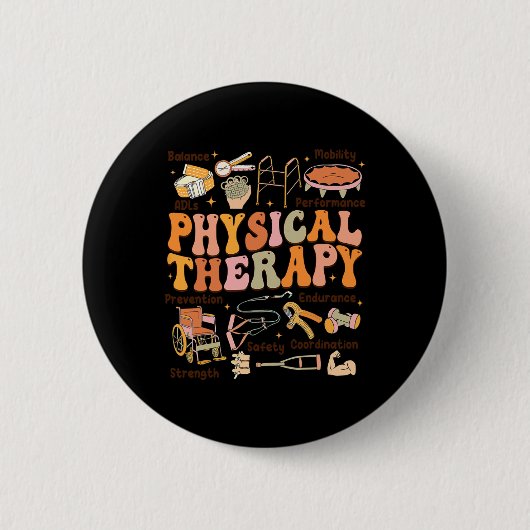Badge Rond 5 Cm Physique Thérapiste Pt Pta Automne Thanksgiving Ph (Devant)