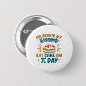 Badge Rond 5 Cm Pi Day Anniversaire Funny Manger Gâteau (Devant & derrière)
